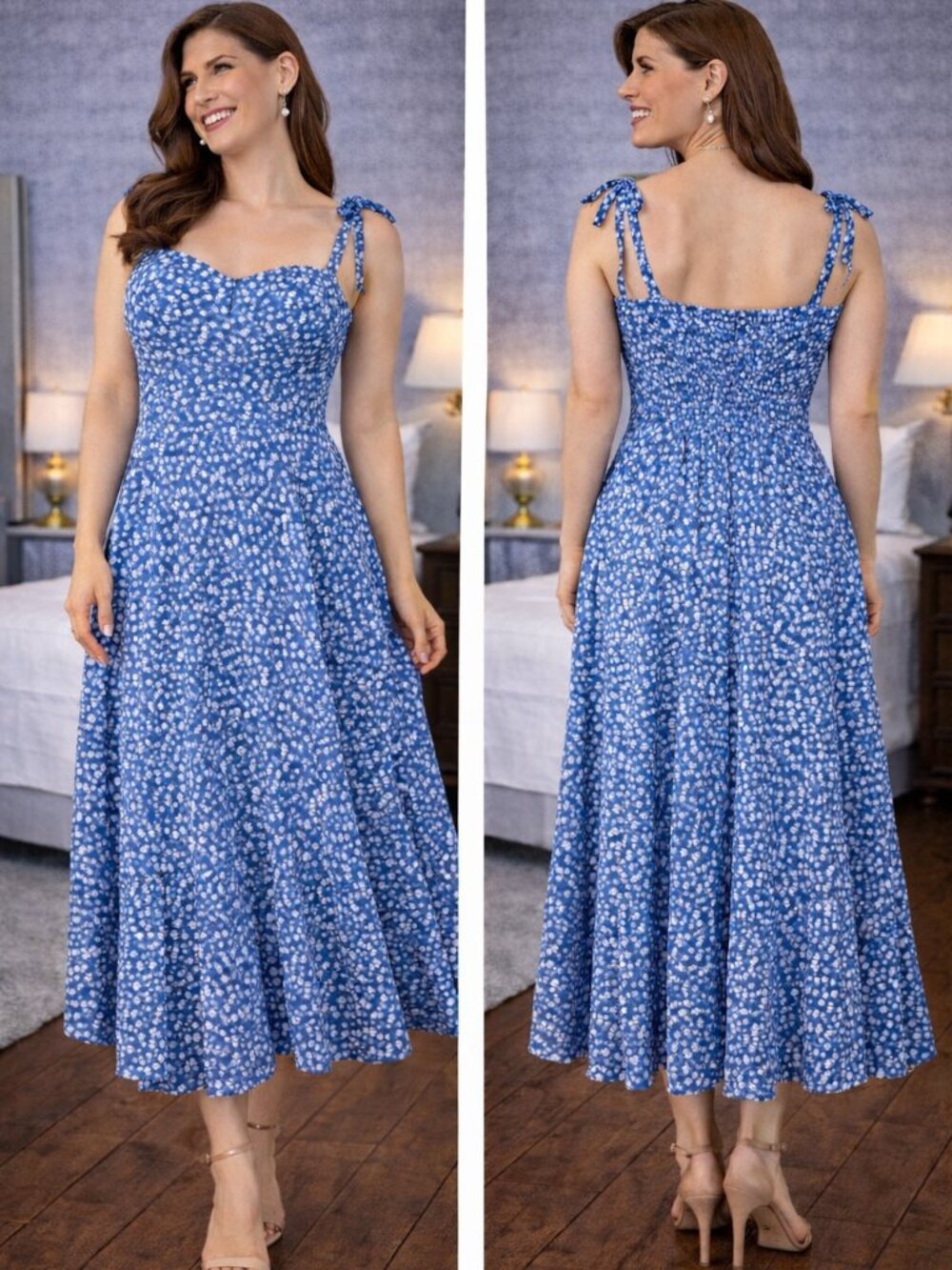 NEW Reformation Nikita Blue Midi Dress in Marie $278